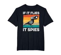 If It Flies It Spies Birds Conspiracy Theory T-Shirt, Men's Big and Tall, Black, 2X Tall