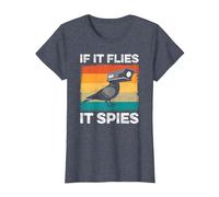 If It Flies It Spies Birds Conspiracy Theory T-Shirt, Women, Heather Blue, 3X-Large