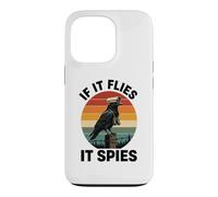 If It Flies It Spies Crow Surveillance Bird Retro Conspiracy Case for iPhone 13 Pro