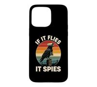 If It Flies It Spies Crow Surveillance Bird Retro Conspiracy Case for iPhone 15 Pro Max