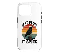 If It Flies It Spies Crow Surveillance Bird Retro Conspiracy Case for iPhone 16 Pro
