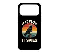 If It Flies It Spies Crow Surveillance Bird Retro Conspiracy Case for iPhone 17 Pro Max