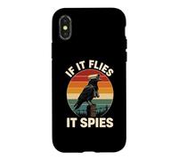 If It Flies It Spies Crow Surveillance Bird Retro Conspiracy Case for iPhone X/XS