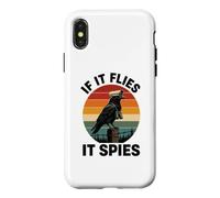 If It Flies It Spies Crow Surveillance Bird Retro Conspiracy Case for iPhone X/XS
