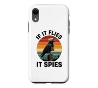 If It Flies It Spies Crow Surveillance Bird Retro Conspiracy Case for iPhone XR