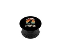 If It Flies It Spies Crow Surveillance Bird Retro Conspiracy PopSockets Adhesive PopGrip