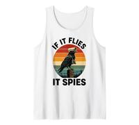 If It Flies It Spies Crow Surveillance Bird Retro Conspiracy Tank Top