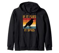 If It Flys It Spies Shirt Funny Watcher Spy Bird Zip Hoodie