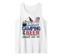If It Involves Camping & Beer Count Me in Camper Drinking Tank Top