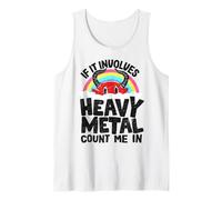 If It Involves Heavy Metal Count Me in Kids Rainbow Satan Tank Top