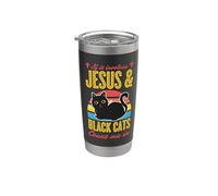If It Involves Jesus and Black Cats Count Me in Stainless Steel Insulated Tumbler