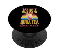 If It Involves Jesus And Boba Tea Count Me In PopSockets Adhesive PopGrip
