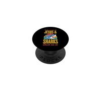If It Involves Jesus And Sharks Count Me In PopSockets Adhesive PopGrip