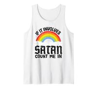 If It Involves Satan Count Me in Rainbow Goth Metal Band Tank Top