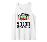 If It Involves Satan Count Me in Rainbow Goth Metal Band Tank Top