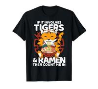 If It Involves Tigers & Ramen Then Count Me in Japanese Kids Value Graphic T-Shirt, Men, Black, M