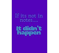 If it's not in notes...It didn't happen: Perfect Notebook for customer service professionals to keep track of calls, notes and follow ups.
