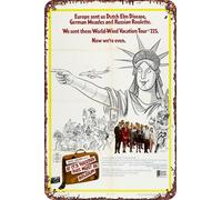 If It's Tuesday, This Must Be Belgium Movie Poster Retro Funny Metal Tin Sign, Outdoor Home Wall Decoration 8x12inch