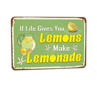 If Life Gives You Lemons Make Lemonade Tin Vintage Look 8X12 Inch Decoration Poster Sign for Home kitchen Bedroom Farmhouse Shop Store Cafe Coffee Bar Pub Funny Wall Decor