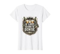If Lose Please Return to Denise Personalized Name Designs Value Graphic T-Shirt, Women, White, XS