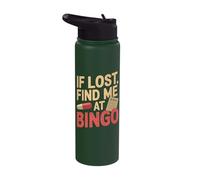 If Lost Find Me At Bingo Funny Bingo Stainless Steel Insulated Water Bottle