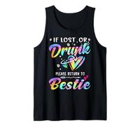 If Lost or Drunk Please Return to Bestie Tie Dye Couple Love Tank Top