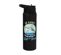 If Lost Please Return to Lido Deck Funny Cruising Stainless Steel Insulated Water Bottle