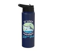If Lost Please Return to Lido Deck Funny Cruising Stainless Steel Insulated Water Bottle