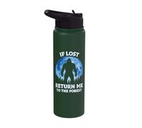 If Lost Return Me to The Forest Bigfoot Sasquatch Moon Stainless Steel Insulated Water Bottle