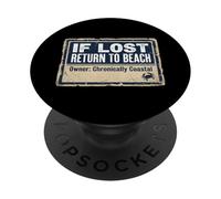 If Lost Return To Beach Coastal Crab Sign PopSockets Adhesive PopGrip