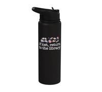 IF Lost, Return to THE Library Readers Reading Books Meme Stainless Steel Insulated Water Bottle