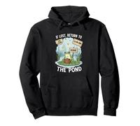 If Lost Return To The Pond Travel Naturecore Frog Lover Pullover Hoodie