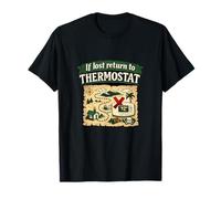 If Lost Return to Thermostat Funny HVAC Map Graphic T-Shirt