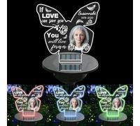 If Love Can Save You You Will Live Forever Butterfly Solar Lights Personalized Photo Name Date Memory Garden Lights Loss of Loved One Pet Remembrance Gifts for Lawn Patio Yard Grave Yard