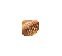 ÌF ME 12 Pcs Gold bangles Bracelets for Women, Multi Layer Open Stackable Bracelet Set, Trendy Elegance Charms Adjustable Bracelet Jewelry Gift for Women, M, No Gemstone