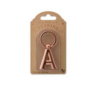 IF Metal Letter Keyring Personalised Alphabet Letters - Rose Gold - A