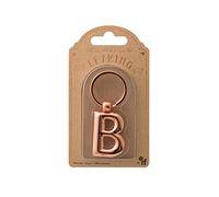 IF Metal Letter Keyring Personalised Alphabet Letters - Rose Gold - B