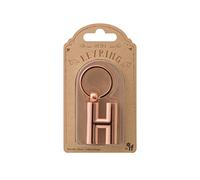 IF Metal Letter Keyring Personalised Alphabet Letters - Rose Gold - H