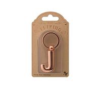Independent Fabrication Metal Letter Keyring - Personalised Alphabet Letter - Rose Gold - J
