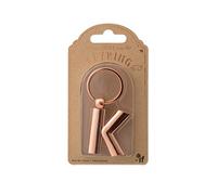 IF Metal Letter Keyring Personalised Alphabet Letters - Rose Gold - K