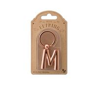 IF Metal Letter Keyring Personalised Alphabet Letters - Rose Gold - M