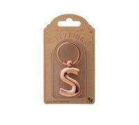 IF Metal Letter Keyring Personalised Alphabet Letters - Rose Gold - S
