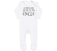 If Mum & Dad Say No, I'll Ask My Uncle Baby Boy Romper, Baby Girl Romper, Baby Romper - 0-3 Months White
