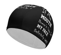 If My Mouth Doesn't Say It My Face Definitely Will Unisex Swimming Cap for Short Long Hair Women Men Pool Swim Bathing Hat