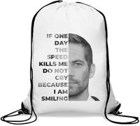 If One Day The Speed Kills Me Do Not Cry Gym Sack Casual Drawstring Bag White