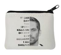 If One Day The Speed Kills Me Do Not Cry Neoprene Coin Purse Pouch 10x11cm White