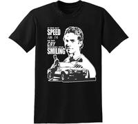 If One Day The Speed Kills Me Don't Cry Because I was Smiling Paul Walker Black T-Shirt Unisex Graphic Mens Printed Tee Hemden(XX-Large)