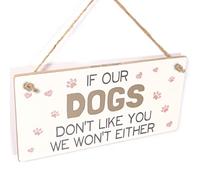 If Our Dogs Don’t Like You Sign, Pink Paw Decor