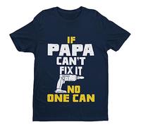 If PAPA Cant Fix It No One Can - Funny Graphic Men's T-Shirt - Casual Printed Tee - Great Gift for Dad, Husband or Brother - Blue - XL