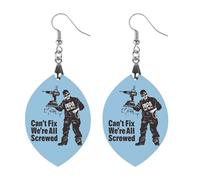 If PAPA Can't Fix It We're All Screwed Earrings for Women Wooden Earrings Pendant Apricot Shaped Drop Earrings Jewelry